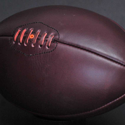 Retro 1950s Full-Size Brown Leather Rugby Ball | 4 Panel Design | New Unbranded