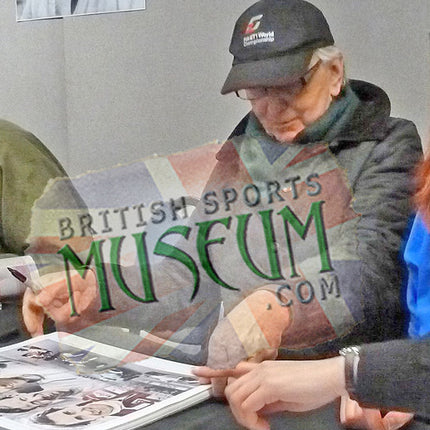 Legends of Formula One Montage Hand Signed by Moss, Brooks, Watson, and Attwood Montage 23x19" Framed