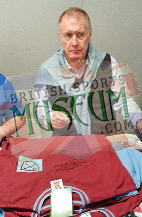 Geoff Hurst and Martin Peters West Ham United Legends Hand Signed Retro Shirt