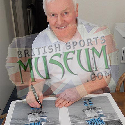 Peter McParland Aston Villa Signed 1957 FA Cup Photograph 23x19in Framed + COA