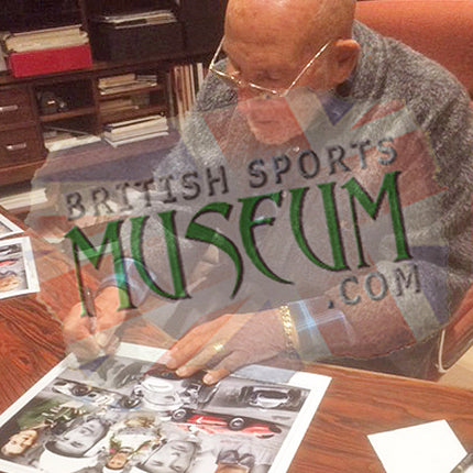 Legends of Formula One Montage Hand Signed by Moss, Brooks, Watson, and Attwood Montage 23x19" Framed