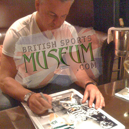 Charlie Nicholas Celtic Legend Hand Signed Montage 23x19" Framed