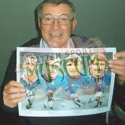 Chelsea Legends Montage Hand Signed by Bentley, Harris, Tambling and Cooke